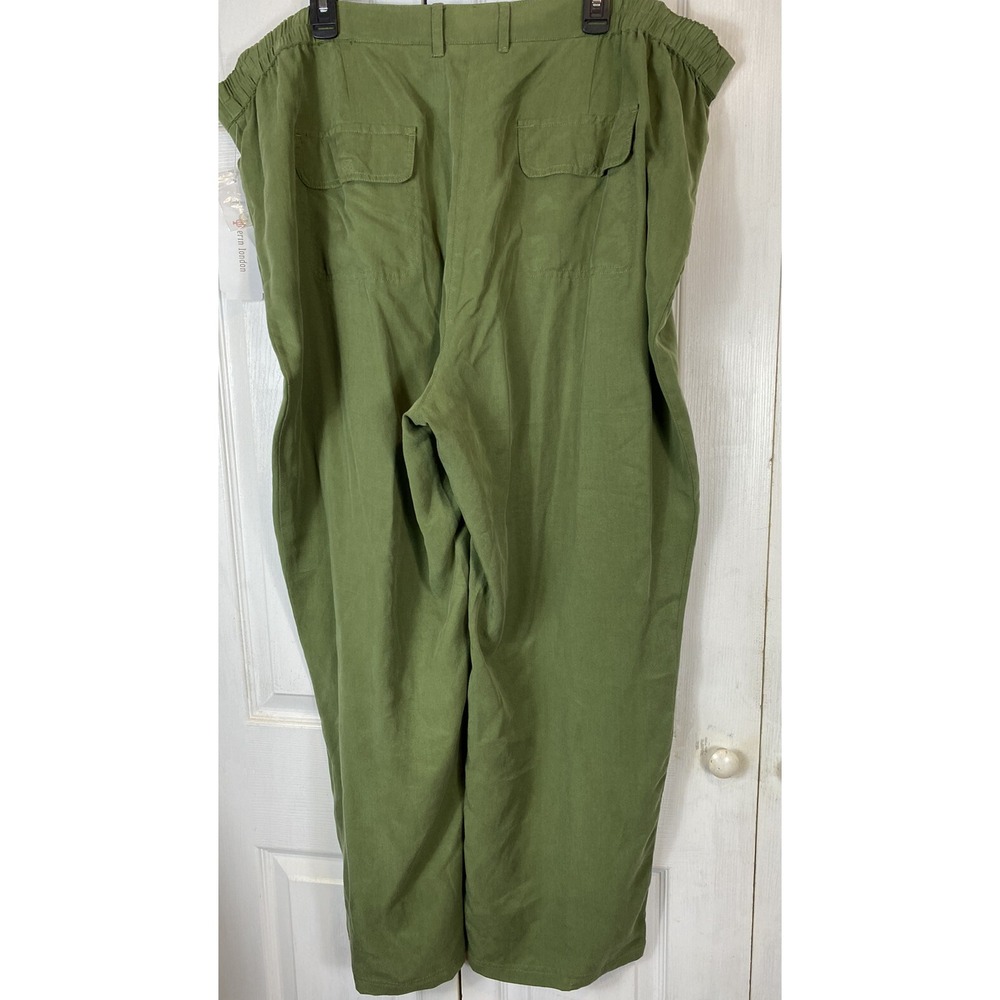 Erin London Womens Pants 20w olive Army Green Pull On Elastic Waist Pockets NEW - Picture 6 of 7